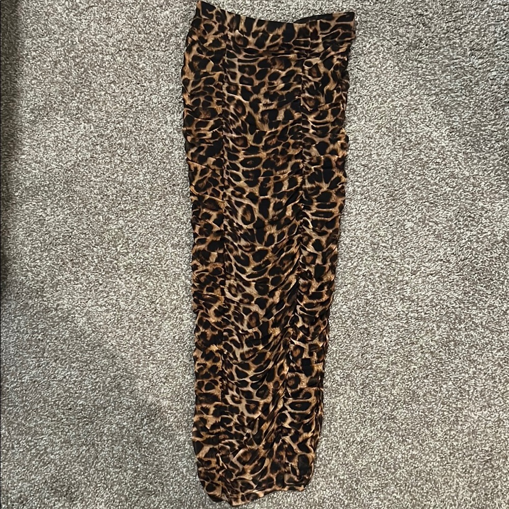 Leopard Print Maxi Skirt